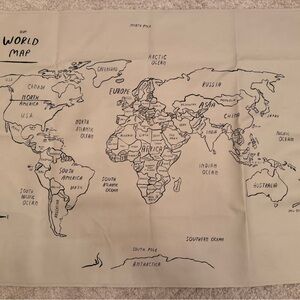 Gathre World Map- World Map Wall Hanging